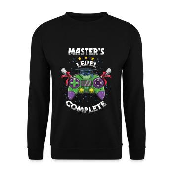 Master-PhD Abschluss Master 2023 Absolvent - Unisex Pullover - Schwarz - Vorne - Alina (178cm) & Michal (187cm)