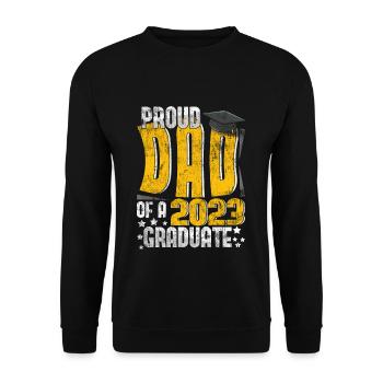 Proud Dad Graduate Graduating 2023 Graduation - Unisex Sweatshirt - black - Front - Alina (178cm) & Michal (187cm)