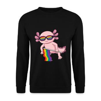 Axolotl Gay LGBTQ Rainbow LGBT Pride Month - Sweat-shirt Unisexe - noir - Devant - Alina (178cm) & Michal (187cm)