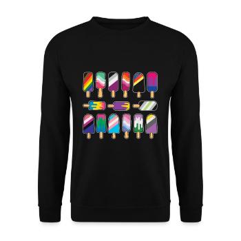 Crème glacée Gay LGBTQ Arc-en-ciel Mois de la fierté LGBT - Sweat-shirt Unisexe - noir - Devant - Alina (178cm) & Michal (187cm)