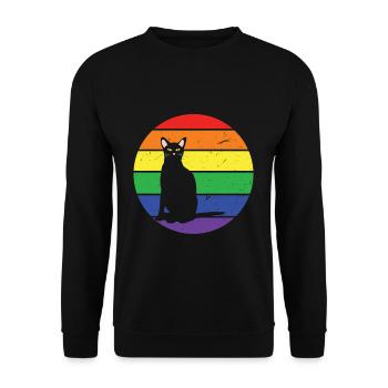 Rainbow Cat Gay LGBTQ Arc-en-ciel LGBT Mois de la fierté LGBT - Sweat-shirt Unisexe - noir - Devant - Alina (178cm) & Michal (187cm)