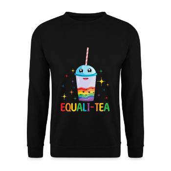 Gleichberechtigung Tee Homosexuell LGBTQ Regenbogen LGBT Pride Monat - Unisex Pullover - Schwarz - Vorne - Alina (178cm) & Michal (187cm)