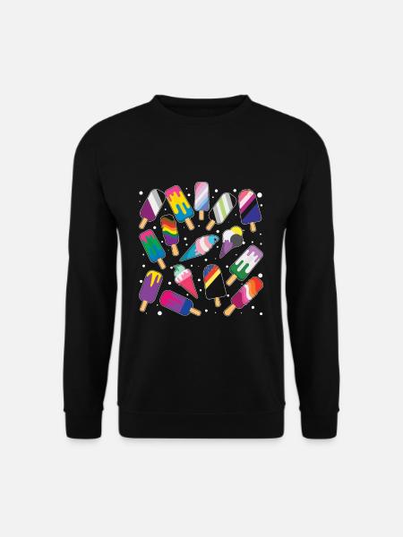 Eis am Stiel Schwul LGBTQ Regenbogen LGBT Pride Monat - Unisex Pullover - Schwarz