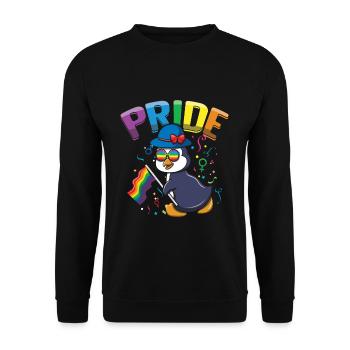 Pinguin-Liebhaber Homosexuell LGBTQ Regenbogen LGBT Pride Monat - Unisex Pullover - Schwarz - Vorne - Alina (178cm) & Michal (187cm)
