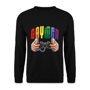 Gay Gamer LGBTQ Rainbow LGBT Pride Month - Sweat-shirt Unisexe - noir - Devant - Alina (178cm) & Michal (187cm)