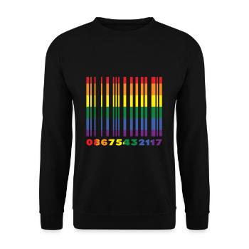 Bar Code Gay LGBTQ Rainbow LGBT Pride Month - Unisex Sweatshirt - black - Front - Alina (178cm) & Michal (187cm)