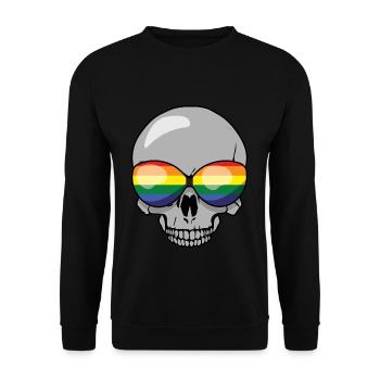 Skeleton Gay LGBTQ Rainbow LGBT Pride Month - Unisex Sweatshirt - black - Front - Alina (178cm) & Michal (187cm)