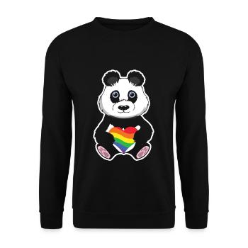 Netter Pandabär Homosexuell LGBTQ Regenbogen LGBT Pride Monat - Unisex Pullover - Schwarz - Vorne - Alina (178cm) & Michal (187cm)