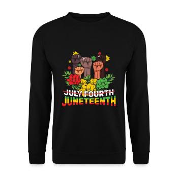 Fist Protest Celebrate Juneteenth Black History - Unisex Sweatshirt - black - Front - Alina (178cm) & Michal (187cm)