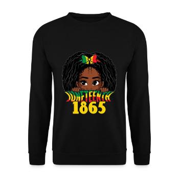Girl Kids Celebrate Juneteenth Black History - Unisex Sweatshirt - black - Front - Alina (178cm) & Michal (187cm)