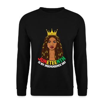 Celebrate Juneteenth Black History Independence - Unisex Sweatshirt - black - Front - Alina (178cm) & Michal (187cm)
