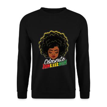 Cool Celebrate Juneteenth Black History - Sweat-shirt Unisexe - noir - Devant - Alina (178cm) & Michal (187cm)