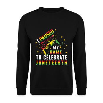 Game Gamer Celebrate Juneteenth Black History - Unisex Sweatshirt - black - Front - Alina (178cm) & Michal (187cm)