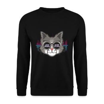 Less Drama DJ Raver Rave Hard Techno Dark Tekno - Unisex Sweatshirt - black - Front - Alina (178cm) & Michal (187cm)