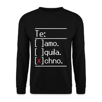 Techno Lover DJ Raver Rave Hard Techno Dark Tekno - Unisex Sweatshirt - black - Front - Alina (178cm) & Michal (187cm)
