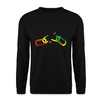 Break Chain Celebrate Juneteenth Black History - Unisex Sweatshirt - black - Front - Alina (178cm) & Michal (187cm)
