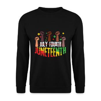Protest Fist Celebrate Juneteenth Black History - Unisex Sweatshirt - black - Front - Alina (178cm) & Michal (187cm)
