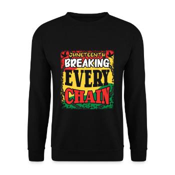 Breaking Chain Celebrate Juneteenth Black History - Unisex Sweatshirt - black - Front - Alina (178cm) & Michal (187cm)