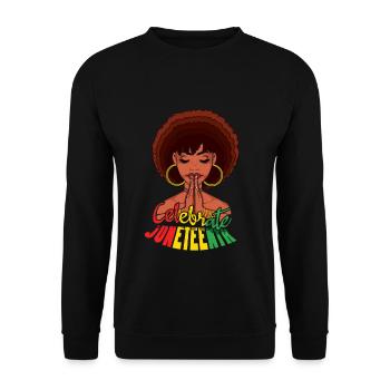Girls Celebrate Juneteenth Black History - Unisex Sweatshirt - black - Front - Alina (178cm) & Michal (187cm)