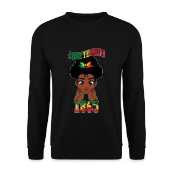 Kids Celebrate Juneteenth Black History - Unisex Sweatshirt - black - Front - Alina (178cm) & Michal (187cm)