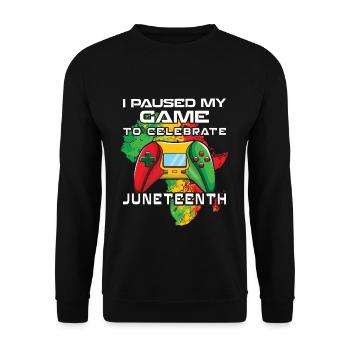 Gamer Game Celebrate Juneteenth Black History - Unisex Sweatshirt - black - Front - Alina (178cm) & Michal (187cm)