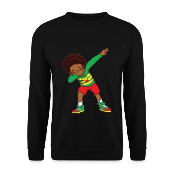 Kids Dab Celebrate Juneteenth Black History - Unisex Sweatshirt - black - Front - Alina (178cm) & Michal (187cm)