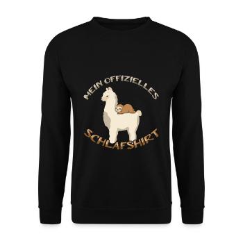 Mein Offizielles Schlafshirt Faulenzer - Unisex Pullover - Schwarz - Vorne - Alina (178cm) & Michal (187cm)