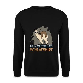 Mein Offizielles Schlafshirt Faulenzer - Unisex Pullover - Schwarz - Vorne - Alina (178cm) & Michal (187cm)