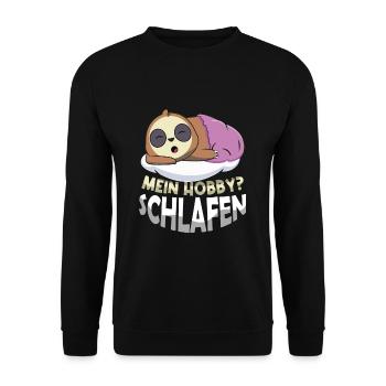 Mein Offizielles Schlafshirt Faulenzer - Unisex Pullover - Schwarz - Vorne - Alina (178cm) & Michal (187cm)