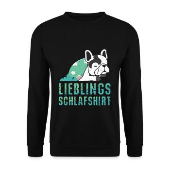 Mein Offizielles Schlafshirt Faulenzer - Unisex Pullover - Schwarz - Vorne - Alina (178cm) & Michal (187cm)