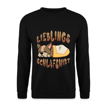 Mein Offizielles Schlafshirt Faulenzer - Unisex Pullover - Schwarz - Vorne - Alina (178cm) & Michal (187cm)