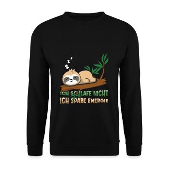 Mein Offizielles Schlafshirt Faulenzer - Unisex Pullover - Schwarz - Vorne - Alina (178cm) & Michal (187cm)