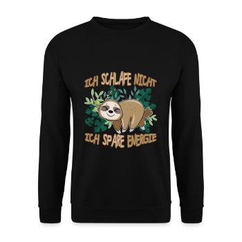 Mein Offizielles Schlafshirt Faulenzer - Unisex Pullover - Schwarz - Vorne - Alina (178cm) & Michal (187cm)