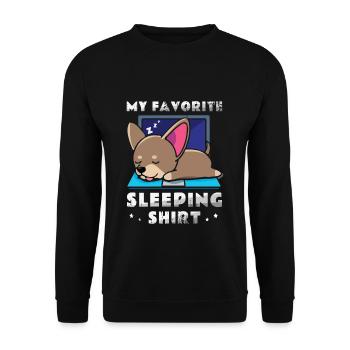 My official sleep shirt Faulenzer - Unisex Sweatshirt - black - Front - Alina (178cm) & Michal (187cm)