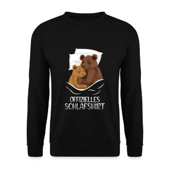 Mein Offizielles Schlafshirt Faulenzer - Unisex Sweatshirt - black - Front - Alina (178cm) & Michal (187cm)