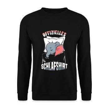 My official sleep shirt Faulenzer - Unisex Sweatshirt - black - Front - Alina (178cm) & Michal (187cm)