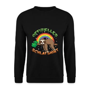 Mein Offizielles Schlafshirt Faulenzer - Unisex Pullover - Schwarz - Vorne - Alina (178cm) & Michal (187cm)