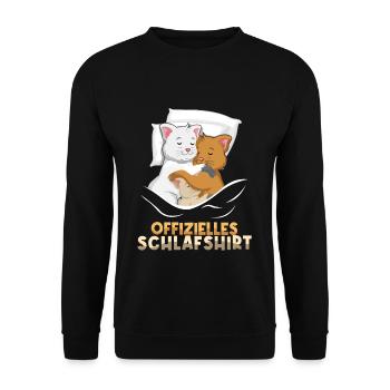 Mein Offizielles Schlafshirt Faulenzer - Unisex Pullover - Schwarz - Vorne - Alina (178cm) & Michal (187cm)