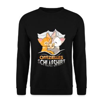 Mein Offizielles Schlafshirt Faulenzer - Unisex Pullover - Schwarz - Vorne - Alina (178cm) & Michal (187cm)