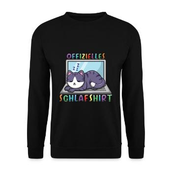 Mein Offizielles Schlafshirt Faulenzer - Unisex Pullover - Schwarz - Vorne - Alina (178cm) & Michal (187cm)
