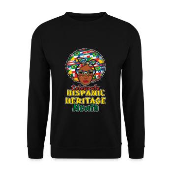 Afro Feiern Sie das hispanische nationale hispanische Erbe - Unisex Pullover - Schwarz - Vorne - Alina (178cm) & Michal (187cm)