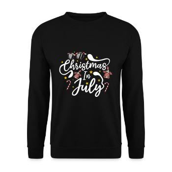 Christmas July Santa Surf Hello Summer - Unisex Sweatshirt - black - Front - Alina (178cm) & Michal (187cm)