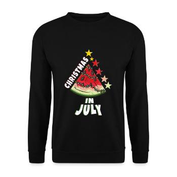Watermelon Christmas July Santa Surf Hello Summer - Unisex Sweatshirt - black - Front - Alina (178cm) & Michal (187cm)