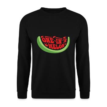 One In Melon Watermelon Surf Hello Summer - Unisex Sweatshirt - black - Front - Alina (178cm) & Michal (187cm)