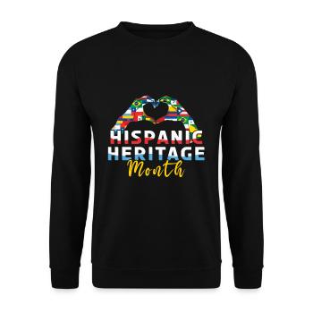 Herzflagge Hispanoamerikaner Nationales Hispanisches Erbe - Unisex Pullover - Schwarz - Vorne - Alina (178cm) & Michal (187cm)