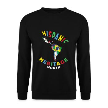 Kartenflaggen feiern das nationale hispanische Erbe - Unisex Pullover - Schwarz - Vorne - Alina (178cm) & Michal (187cm)