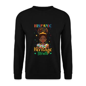 Mädchen Afro Hispanoamerikaner Nationales Hispanisches Erbe - Unisex Pullover - Schwarz - Vorne - Alina (178cm) & Michal (187cm)