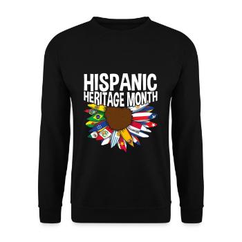 Sonnenblume Hispanisches nationales hispanisches Erbe - Unisex Pullover - Schwarz - Vorne - Alina (178cm) & Michal (187cm)
