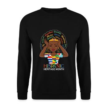 Afro Girl Hispanic National Hispanic Heritage - Unisex Sweatshirt - black - Front - Alina (178cm) & Michal (187cm)