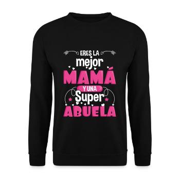 Mothers Day Retired Grandma Best Mom Super Grandma - Unisex Pullover - Schwarz - Vorne - Alina (178cm) & Michal (187cm)